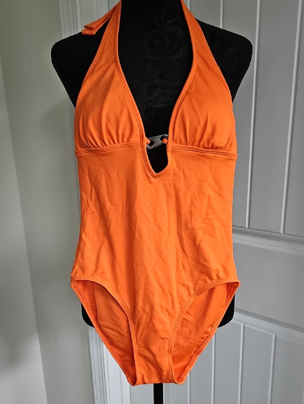 DKNY Orange Halter Swim One-Piece, Size 8